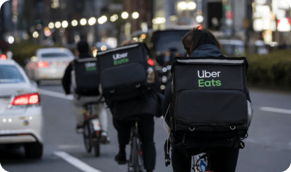 uber eats riders on their bike